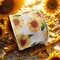 Designer’s Shop Sunflower Wired Ribbon 2.5 Inch x 10 Yards – White Linen Look Ribbon with Yellow Sunflowers and Green Leaves, WR 63-5228
